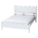 Baxton Studio Malaya Modern White Wood Full Platform Bed with Scalloped Edges