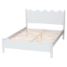 Baxton Studio Malaya Modern White Wood Full Platform Bed with Scalloped Edges - BSOMG0239-White-Full