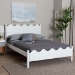 Baxton Studio Malaya Modern White Wood Full Platform Bed with Scalloped Edges - BSOMG0239-White-Full