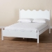 Baxton Studio Malaya Modern White Wood Full Platform Bed with Scalloped Edges - BSOMG0239-White-Full