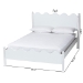 Baxton Studio Malaya Modern White Wood Full Platform Bed with Scalloped Edges - BSOMG0239-White-Full