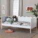 Baxton Studio Malaya Modern White Wood Full Daybed with Scalloped Edges - BSOMG0239-1-White-Daybed-Full