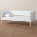 Baxton Studio Malaya Modern White Wood Full Daybed with Scalloped Edges - BSOMG0239-1-White-Daybed-Full