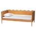 Baxton Studio Malaya Modern Oak Brown Wood Full Daybed with Scalloped Edges