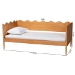 Baxton Studio Malaya Modern Oak Brown Wood Full Daybed with Scalloped Edges - BSOMG0239-1-NT Oak-Daybed-Full
