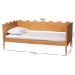 Baxton Studio Malaya Modern Oak Brown Wood Full Daybed with Scalloped Edges - BSOMG0239-1-NT Oak-Daybed-Full