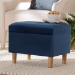 Baxton Studio Elias Modern Navy Blue Velvet Fabric Storage Ottoman - BSOJY20A250-Navy Velvet-Otto