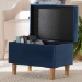 Baxton Studio Elias Modern Navy Blue Velvet Fabric Storage Ottoman - BSOJY20A250-Navy Velvet-Otto
