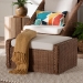 bali & pari Derris Bohemian Peanut Brown Braided Rattan Footstool - BSODerris-Peanut Brown/Rattan-Footstool