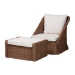 bali & pari Derris Bohemian Peanut Brown Braided Rattan 2-Piece Arm Chair and Footstool Set