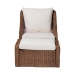 bali & pari Derris Bohemian Peanut Brown Braided Rattan 2-Piece Arm Chair and Footstool Set - BSODerris-Peanut Brown/Rattan-2pc Chair/FS Set