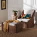 bali & pari Derris Bohemian Peanut Brown Braided Rattan 2-Piece Arm Chair and Footstool Set - BSODerris-Peanut Brown/Rattan-2pc Chair/FS Set