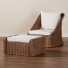 bali & pari Derris Bohemian Peanut Brown Braided Rattan 2-Piece Arm Chair and Footstool Set - BSODerris-Peanut Brown/Rattan-2pc Chair/FS Set