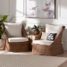 bali & pari Derris Bohemian Peanut Brown Braided Rattan 2-Piece Arm Chair Set - BSODerris-Peanut Brown/Rattan-CC-2pc Chair Set