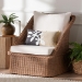 bali & pari Derris Bohemian Peanut Brown Braided Rattan Arm Chair - BSODerris-Peanut Brown/Rattan-CC