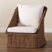 bali & pari Derris Bohemian Peanut Brown Braided Rattan Arm Chair - BSODerris-Peanut Brown/Rattan-CC