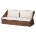 bali & pari Derris Bohemian Peanut Brown Braided Rattan 3-Piece Living Room Set - BSODerris-Peanut Brown/Rattan-3pc Sofa/Chair Set