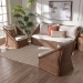 bali & pari Derris Bohemian Peanut Brown Braided Rattan 3-Piece Living Room Set - BSODerris-Peanut Brown/Rattan-3pc Sofa/Chair Set