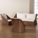bali & pari Derris Bohemian Peanut Brown Braided Rattan 3-Piece Living Room Set - BSODerris-Peanut Brown/Rattan-3pc Sofa/Chair Set