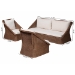 bali & pari Derris Bohemian Peanut Brown Braided Rattan 3-Piece Living Room Set - BSODerris-Peanut Brown/Rattan-3pc Sofa/Chair Set