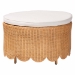bali & pari Teresa Bohemian Light Honey Scalloped Rattan Ottoman