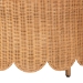 bali & pari Teresa Bohemian Light Honey Scalloped Rattan Ottoman - BSOTeresa-Round-Light Honey/Rattan Cushioned-Ottoman