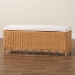 bali & pari Teresa Bohemian Light Honey Scalloped Rattan Ottoman Bench - BSOTeresa-Rectangle-Light Honey/Rattan Cushioned-Ottoman