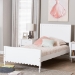 Baxton Studio Roni Modern White Wood Full Platform Bed with Scalloped Edges - BSORoni-White-Full