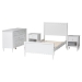 Baxton Studio Roni Modern White Scalloped Wood 4-Piece Full Bedroom Set with Two Nightstands - BSORoni-White-Full 4PC Bedroom Set 1