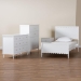 Baxton Studio Roni Modern White Wood 4-Piece Twin Bedroom Set with Scalloped Edges - BSORoni-White-Twin 4PC Bedroom Set 2