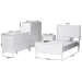 Baxton Studio Roni Modern White Wood 4-Piece Twin Bedroom Set with Scalloped Edges - BSORoni-White-Twin 4PC Bedroom Set 2