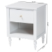 Baxton Studio Roni Modern White Wood 1-Drawer Nightstand with Scalloped Edges - BSORoni-White-NS