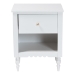 Baxton Studio Roni Modern White Wood 1-Drawer Nightstand with Scalloped Edges - BSORoni-White-NS
