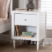 Baxton Studio Roni Modern White Wood 1-Drawer Nightstand with Scalloped Edges - BSORoni-White-NS