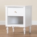 Baxton Studio Roni Modern White Wood 1-Drawer Nightstand with Scalloped Edges - BSORoni-White-NS