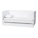 Baxton Studio Roni Modern White Scalloped Wood Twin Daybed with Trundle