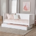 Baxton Studio Roni Modern White Scalloped Wood Twin Daybed with Trundle - BSORoni-White-Daybed with Trundle