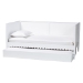 Baxton Studio Roni Modern White Scalloped Wood Twin Daybed with Trundle - BSORoni-White-Daybed with Trundle