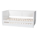 Baxton Studio Roni Modern White Scalloped Wood Twin Daybed with Trundle - BSORoni-White-Daybed with Trundle