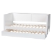 Baxton Studio Roni Modern White Scalloped Wood Twin Daybed with Trundle - BSORoni-White-Daybed with Trundle