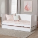 Baxton Studio Roni Modern White Scalloped Wood Twin Daybed with Trundle - BSORoni-White-Daybed with Trundle