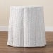bali & pari Palm Bohemian White Scalloped Rattan Console Table - BSOPalm-White Rattan Round-Console Table