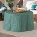 bali & pari Palm Bohemian Seafoam Green Scalloped Rattan Coffee Table - BSOPalm-Green Rattan-Coffee Table