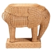 bali & pari Elissa Bohemian Light Honey Rattan Elephant End Table - BSOElephant-Light Honey Rattan-ET