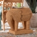 bali & pari Elissa Bohemian Light Honey Rattan Elephant End Table - BSOElephant-Light Honey Rattan-ET