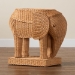 bali & pari Elissa Bohemian Light Honey Rattan Elephant End Table - BSOElephant-Light Honey Rattan-ET