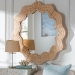 bali & pari Hasana Coastal Scalloped Natural Rattan Round Accent Wall Mirror - BSOWS115-Natural Rattan Frame-Mirror