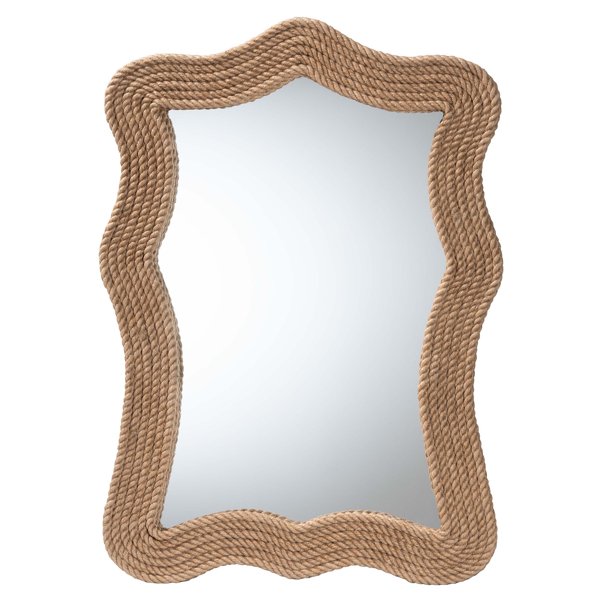 bali & pari Quiana Coastal Woven Rope Accent Wall Mirror