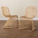 bali & pari Rosalba Bohemian Light Honey Rattan 2-Piece S-Curve Dining Chair Set - BSOS-Curve Decor-Light Honey Rattan-DC