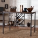 Baxton Studio Vintner Industrial Brown and Black Pub Table with Built-In Wine Cage - BSOCDC252-PT TABLE